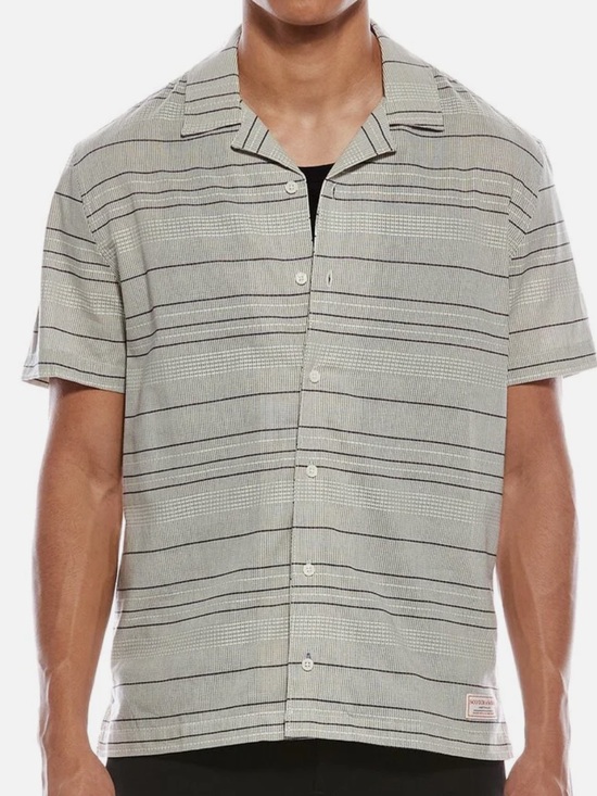 Scotch & Soda Other - Scotch & Soda Small Shirt Vertical 
Texture Camp Shirt in White Asparagus NWT